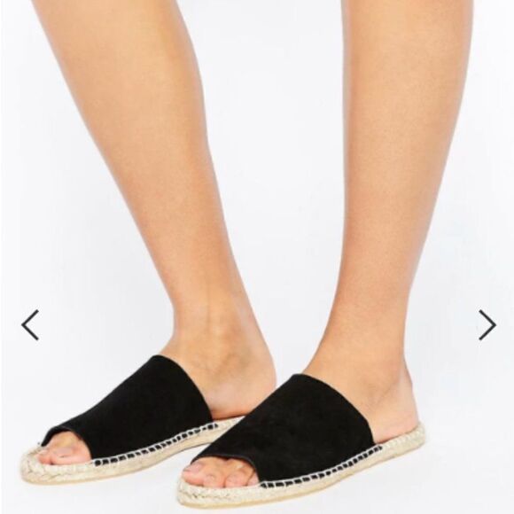 ASOS Black Suede Sandal Espadrilles - Picture 1 of 6